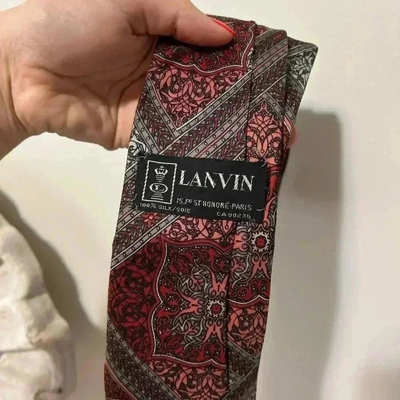 Lanvin  patterned vintage silk tie - Picture 5 of 5